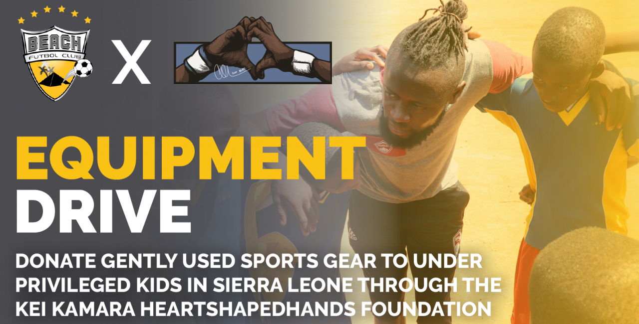 LA area youth soccer clubs host equipment drives benefitting HeartShapedHands Kei Kamara HeartShapedHands Foundation